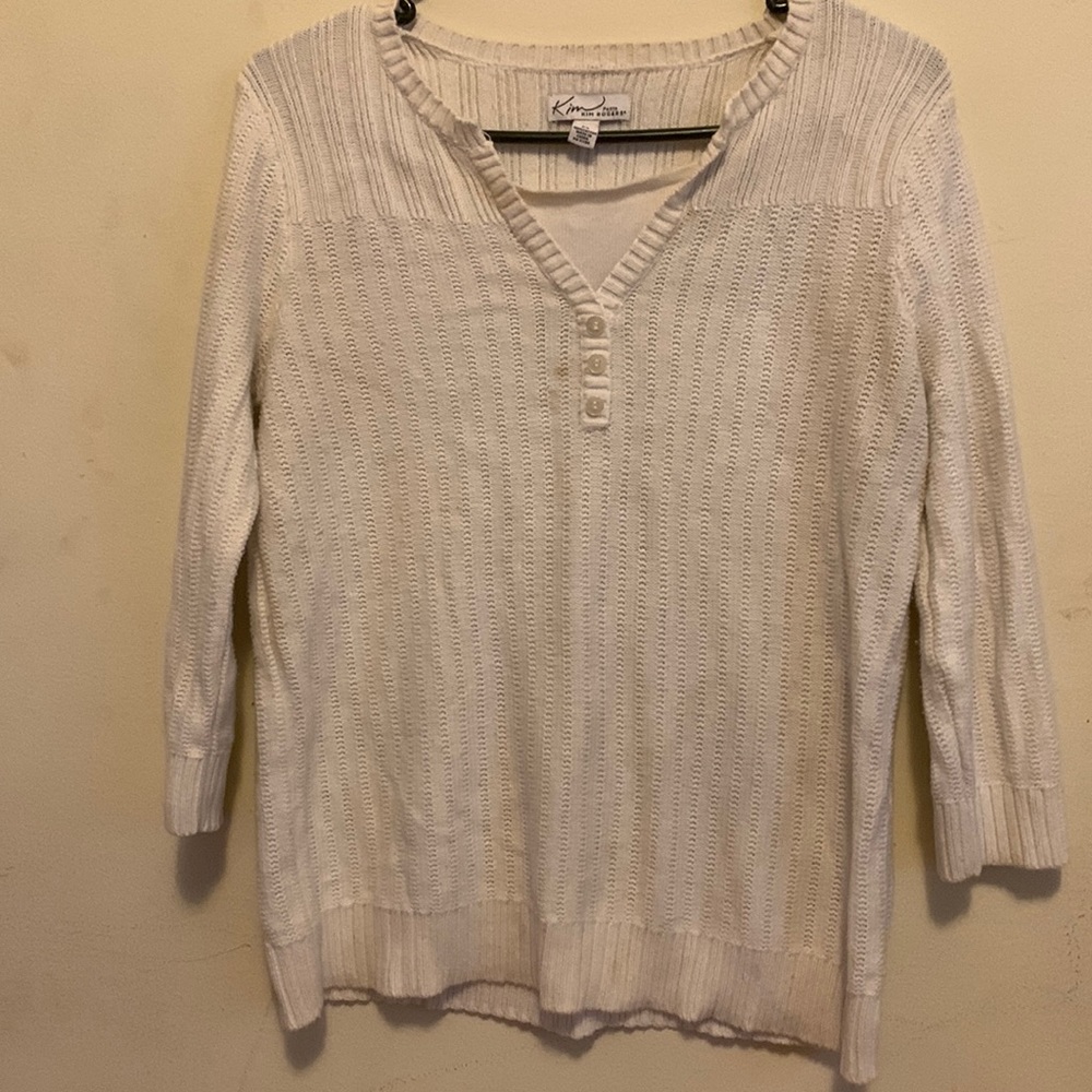 Kim Rogers off white sweater